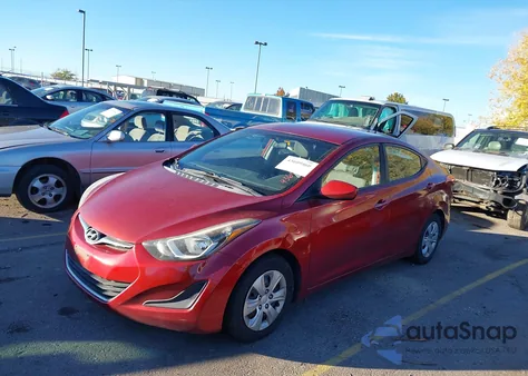 2016 Hyundai Elantra Se from USA, damaged, VIN 5NPDH4AEXGH743340